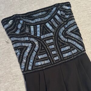 Parker Strapless Black Romper w/ Beading CHRISTMAS pants suit formal black tie